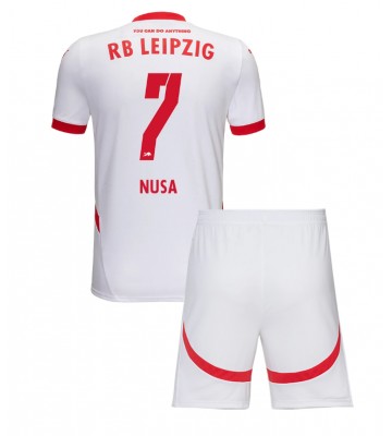 RB Leipzig Antonio Nusa #7 Hemmakläder Barn 2024-25 Kortärmad (+ Korta byxor)